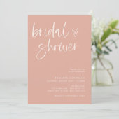 Boho Blush Pink Vrijgezellenfeest | Minimale brida Kaart (Staand voorkant)