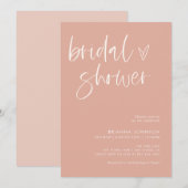 Boho Blush Pink Vrijgezellenfeest | Minimale brida Kaart (Voorkant / Achterkant)