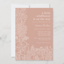 Boho Blush Pink Wildflower Baby shower