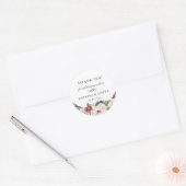 Boho Blush Plum Bloemen bruiloft gunst Ronde Sticker (Envelop)