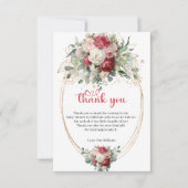 Boho Blush Rode Groene Baby Shower Bedankkaart (Voorkant)