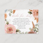 Boho Blush Roos Books for Baby shower Enclosure Bu Visitekaartje (Voorkant)