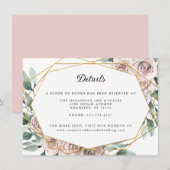 Boho Blush Roos Floral Geometric Wedding Details Informatiekaartje (Voorkant / Achterkant)