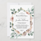 Boho Blush Roos Floral met Geometrisch Lijst Kaart (Voorkant)