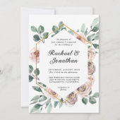 Boho Blush Roos Floral met Geometrisch Lijst Kaart (Voorkant)