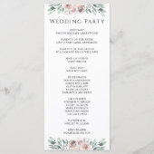 Boho Blush Roos Floral Wedding Programme Programmakaart (Achterkant)