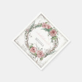 BOHO Blush Roos Floral Wreated Vrijgezellenfeest Servet (Hoek)
