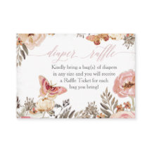 Boho Blush Roos Luier Raffle Meisje Baby shower