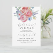 Boho Blush Rose Rehearsal Dinner  Kaart (Staand voorkant)