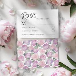 Boho Blush Rose RSVP Wedding Card Kaartje