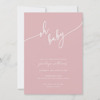 Boho Blush Roze Baby shower Invitation Kaart