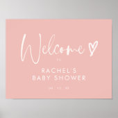 Boho Blush Roze Baby shower Welkom Poster (Voorkant)