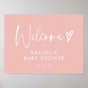 Boho Blush Roze Baby shower Welkom Poster