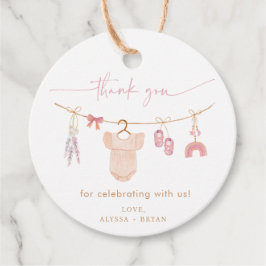 Boho Blush Roze Babykleding Meisje Baby shower Bedankjes Labels