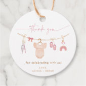 Boho Blush Roze Babykleding Meisje Baby shower Bedankjes Labels (Voorkant)