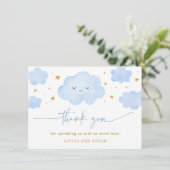 Boho Blush Roze Babykleding Meisje Baby shower Bedankkaart (Staand voorkant)