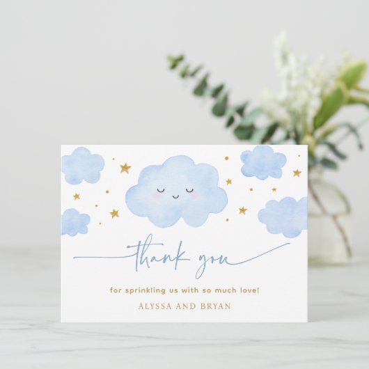 Boho Blush Roze Babykleding Meisje Baby shower Bedankkaart (Staand voorkant)