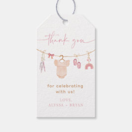 Boho Blush Roze Babykleding Meisje Baby shower Cadeaulabel