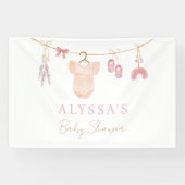 Boho Blush Roze Babykleding Meisje Baby shower Spandoek (Horizontaal)