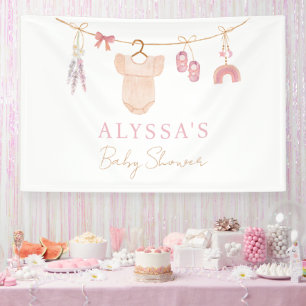 Boho Blush Roze Babykleding Meisje Baby shower Spandoek