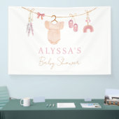Boho Blush Roze Babykleding Meisje Baby shower Spandoek (Beurs)