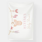 Boho Blush Roze Babykleding Meisje Baby shower Spandoek (Verticaal)