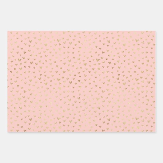 Boho Blush roze beige Gold Hearts Inpakpapier Vel (Voorkant 2)