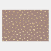Boho Blush roze beige Gold Hearts Inpakpapier Vel (Voorkant)