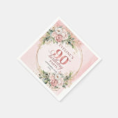 Boho Blush Roze Bloem 90ste Verjaardagsfeest Servet (Hoek)