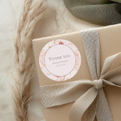 Boho Blush Roze Bloem Bruiloft Bedankt Sticker