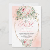 Boho Blush Roze Bloem Bruiloft Uitnodiging (Voorkant)