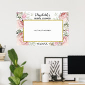 Boho Blush Roze Bloem Foto Booth Frame Prop Poster (Thuiskantoor)