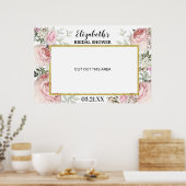 Boho Blush Roze Bloem Foto Booth Frame Prop Poster (Keuken)