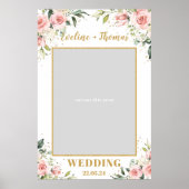 Boho blush roze bloem goud bwedding foto prop poster (Voorkant)