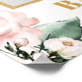 Boho blush roze bloem gouden baby shower foto prop poster (Hoek)