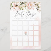 Boho blush roze bloem gouden bladeren bingo spel (Voorkant)