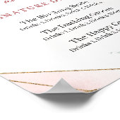 Boho blush roze bloem gouden handtekening drankjes poster (Hoek)