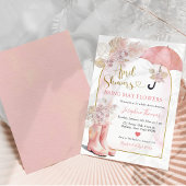 Boho Blush Roze Bloemen April Showers Baby shower Kaart