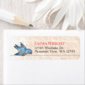  Boho Blush Roze Bloemen Bluebird Bruiloft Etiket (Insitu)