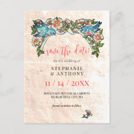  Boho Blush Roze Bloemen Bruiloft Opslaan Datum Briefkaart