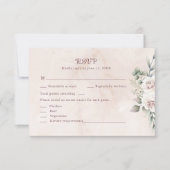 Boho Blush Roze Bloemen Bruiloft RSVP Kaart (Voorkant)