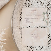 Boho Blush Roze Bloemen Bruiloft RSVP Kaart
