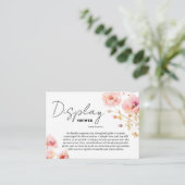 Boho Blush Roze Bloemen Display Douche Chic Informatiekaartje (Staand voorkant)