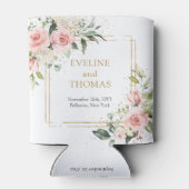 Boho Blush roze bloemen eucalyptus en goud Blikjeskoeler (Achterkant)