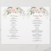 Boho blush roze bloemen Eucalyptus Gold lijst (Achterkant)