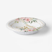 Boho Blush roze bloemen eucalyptus goud 30 verjaar Papieren Kommen (Gebogen)