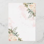 Boho Blush Roze Bloemen Fairy Baby shower Goud Folie Uitnodiging (Achterkant)