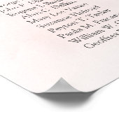 Boho blush roze bloemen goud 20 tafels Zitplaatsen Poster (Hoek)