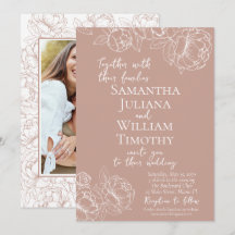 Boho Blush Roze Bloemen Moderne foto bruiloft