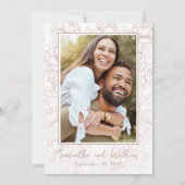 Boho Blush Roze Bloemen Moderne foto bruiloft Save The Date (Achterkant)